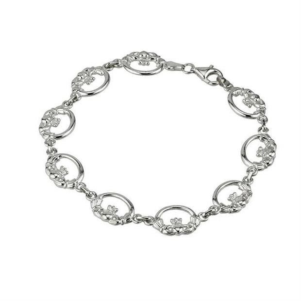Sterling Silver Claddagh Bracelet S5372 - Uctuk