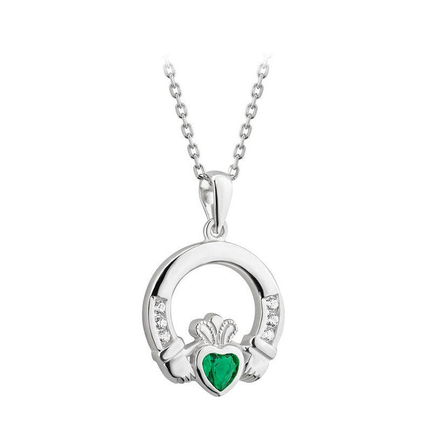 Sterling Silver Claddagh Pendant with Chain - S4559 - Claddagh Ring