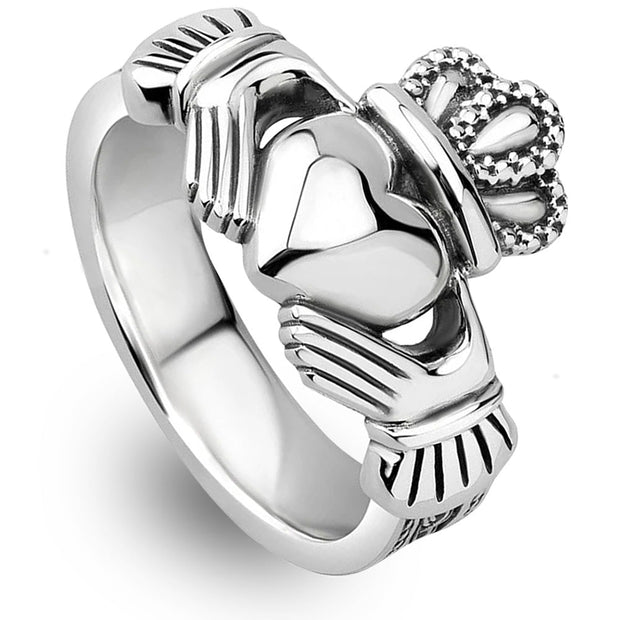 Heavy MENS Sterling Silver Claddagh Ring S-S21070 - Claddagh Ring