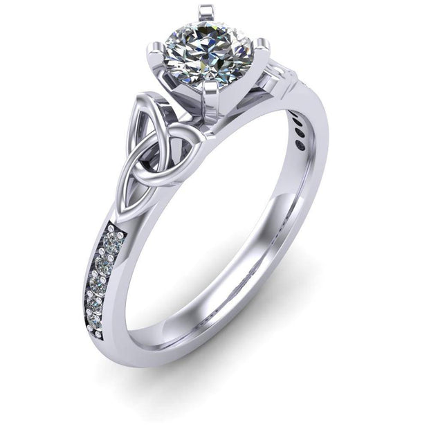 Celtic Engagement Ring AYLIN-1-PLATINUM-ROUND - Uctuk