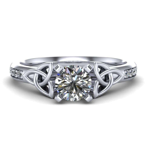 Celtic Engagement Ring AYLIN-1-PLATINUM-ROUND - Uctuk