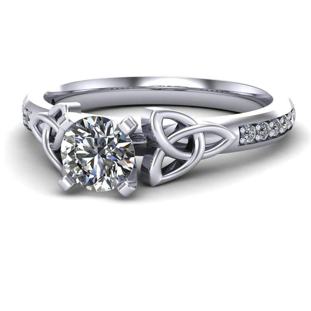 Celtic Engagement Ring AYLIN-1-PLATINUM-ROUND - Uctuk