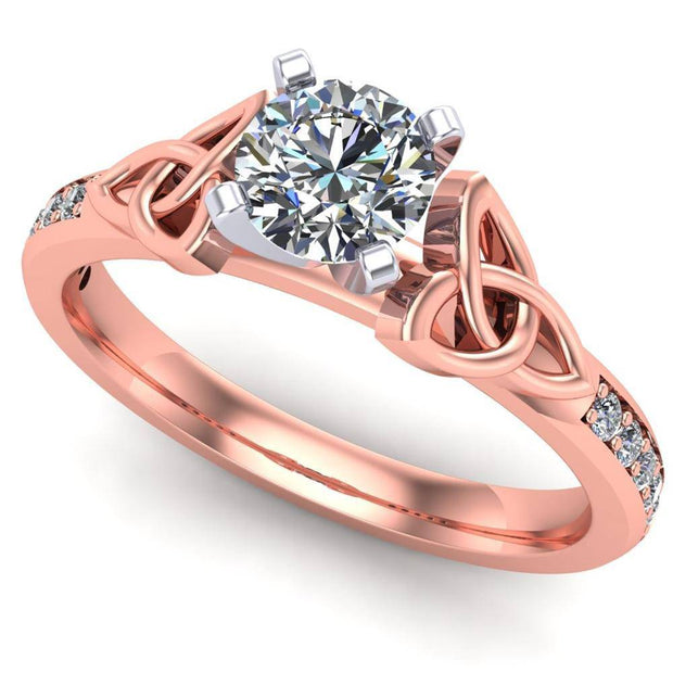 Celtic Engagement Ring AYLIN-1-ROSE-ROUND - Uctuk