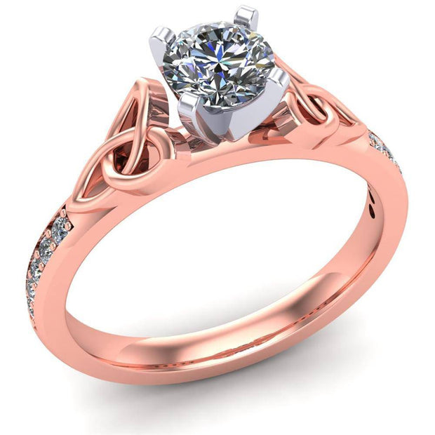 Celtic Engagement Ring AYLIN-1-ROSE-ROUND - Uctuk