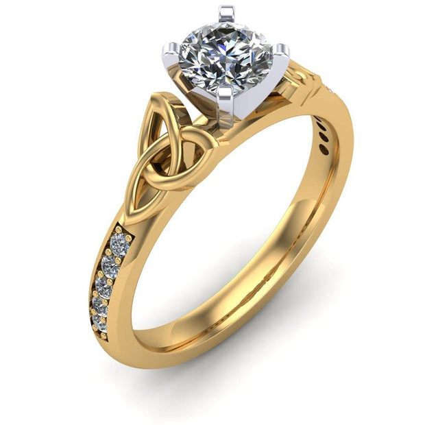 Celtic Engagement Ring AYLIN-1-YELLOW-ROUND - Uctuk