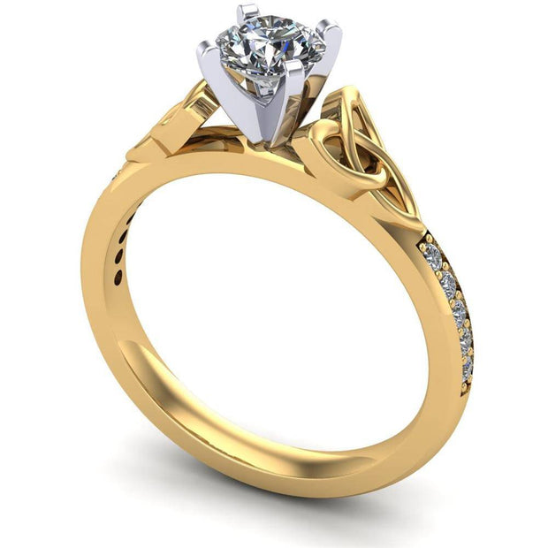 Celtic Engagement Ring AYLIN-1-YELLOW-ROUND - Uctuk