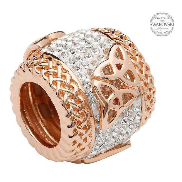 Tara's Diary Origin Trinity Rose Gold Plated Bead Adorned With Swarovski Crystal - TD615 - Uctuk