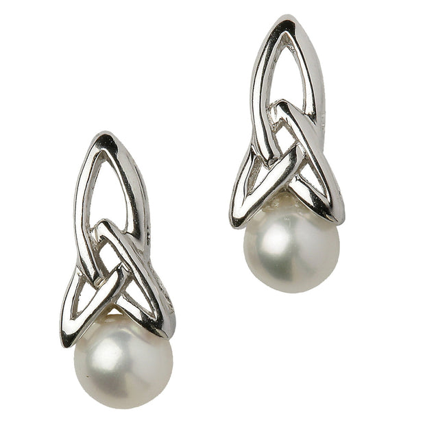 Ladies Celtic Pearl Earrings LS-SECP1 - Uctuk