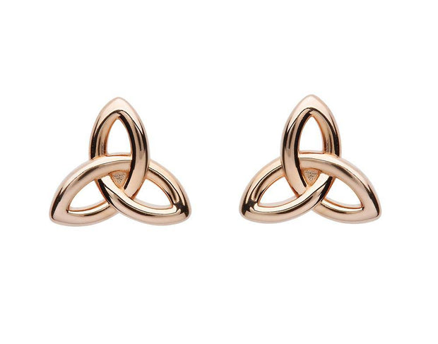Sterling Silver Trinity Rose Gold Plated Stud Earrings SE2250 - Uctuk