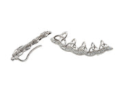 Sterling Silver Celtic Trinity Knot Earrings Encrusted With White Swarovski Crystals SW78 - Uctuk