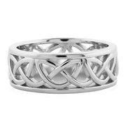 Mens Sterling Silver UMS-13349 Wedding Celtic Ring - Uctuk