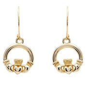 10K Gold Claddagh Drop Earrings 10E635 - Uctuk