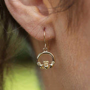 10K Gold Claddagh Drop Earrings 10E635 - Uctuk