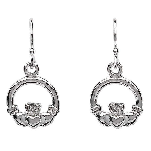 Sterling Silver Claddagh Drop Earrings SE2118 - Uctuk
