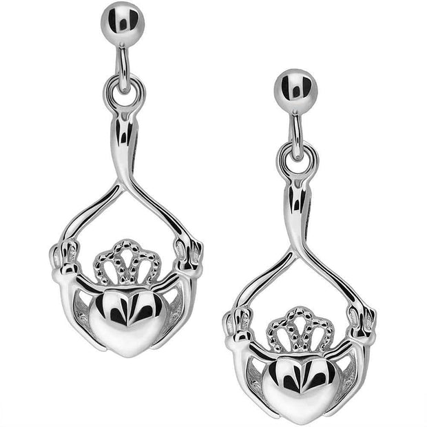 Sterling Silver Claddagh Earrings UES-6165 - Uctuk