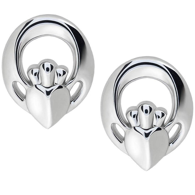 Sterling Silver Claddagh Earrings UES-6168 - Uctuk