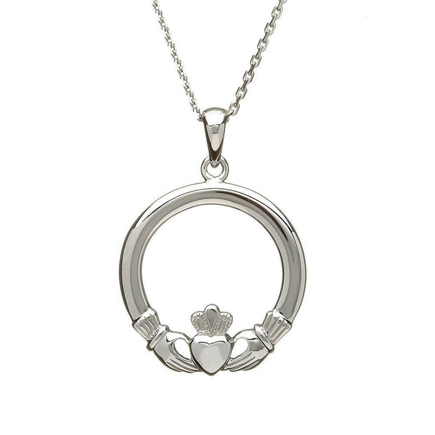Sterling Silver Claddagh Pendant with Chain - ANU1101 - Uctuk