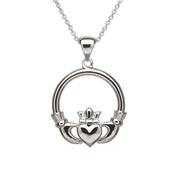Sterling Silver Sweetheart Claddagh Pendant with Chain -  ANU1104 - Uctuk