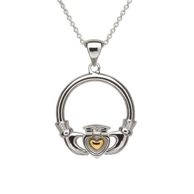 Sterling Silver Sweetheart Claddagh Pendant with Chain -  ANU1104 - Uctuk
