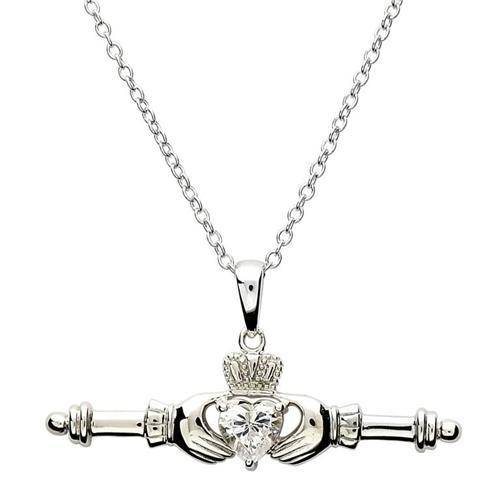 Retired Silver Claddagh Amethyst Pendant SP-1074CZ - Uctuk