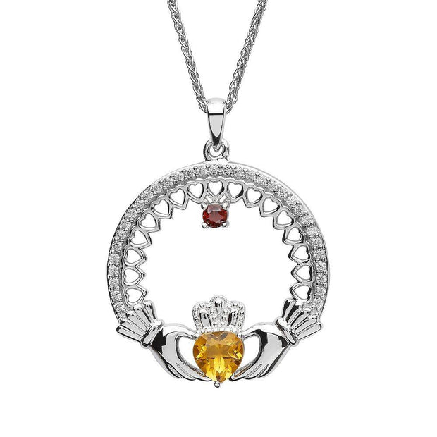 Irish Family Claddagh Birthstone Pendant SP2246-1 - Uctuk