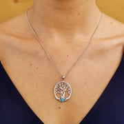Irish Family Claddagh Tree of Life Birthstone Pendant SP2247-1 - Uctuk