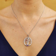 Irish Family Claddagh Tree of Life Birthstone Pendant SP2247-2 - Uctuk