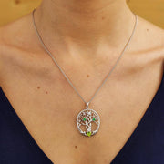 Irish Family Claddagh Tree of Life Birthstone Pendant SP2247-3 - Uctuk
