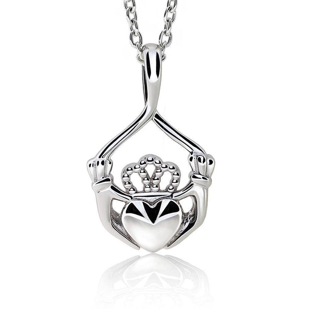 Sterling Silver Claddagh Pendant UPS-6164 - Uctuk