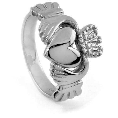 14K White Gold Claddagh Ring 5W - Uctuk