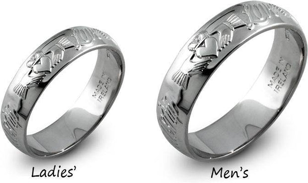 Retired Mans Sterling Silver Claddagh Wedding Ring MS-RS44 - Uctuk