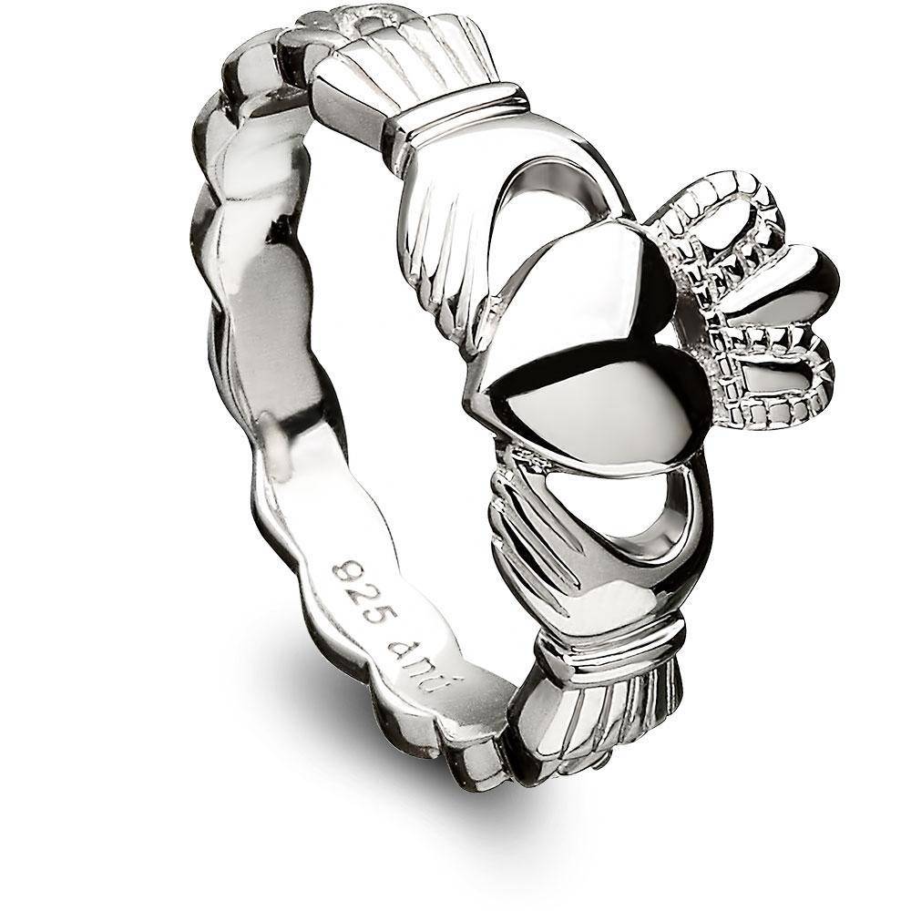 Sterling silver claddagh ring shop with celtic weave