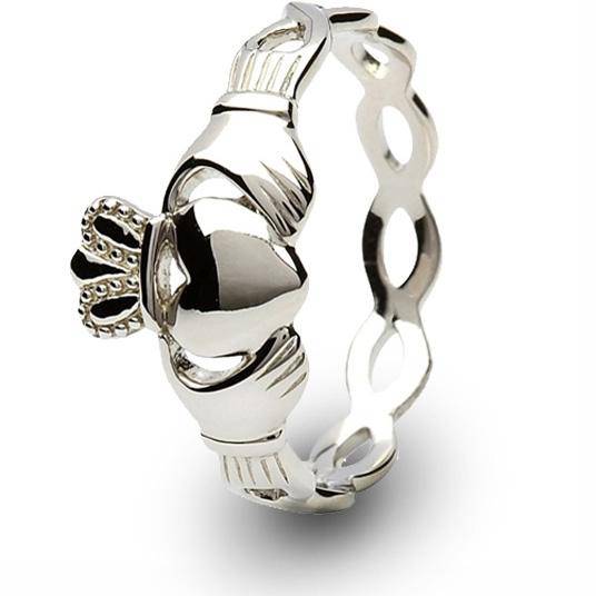 Ladies Silver Claddagh Ring with Infinity Band SL-SL46 - Uctuk