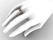 Amethyst 14K Gold Claddagh Ring <font color="#FF0000"> IN STOCK!  Ships in 48 Hours!</font> - Uctuk