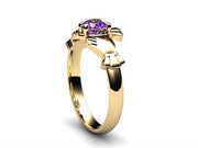 Amethyst 14K Gold Claddagh Ring <font color="#FF0000"> IN STOCK!  Ships in 48 Hours!</font> - Uctuk