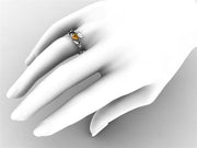 CITRINE 14K WHITE Gold Claddagh Ring <font color="#FF0000"> IN STOCK!  Ships in 48 Hours!</font> - Uctuk