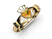 CITRINE 14K Gold Claddagh Ring <font color="#FF0000"> IN STOCK!  Ships in 48 Hours!</font> - Uctuk