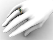 GREEN QUARTZ 14K Gold Claddagh Ring <font color="#FF0000"> IN STOCK!  Ships in 48 Hours!</font> - Uctuk