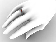 Garnet White Gold Claddagh Ring <font color="#FF0000"> IN STOCK!  Ships in 48 Hours!</font> - Uctuk