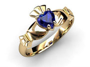 SAPPHIRE 14K Gold Claddagh Ring <font color="#FF0000"> IN STOCK!  Ships in 48 Hours!</font> - Uctuk