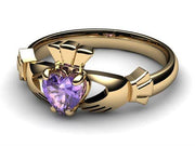 TANZANITE 14K Gold Claddagh Ring <font color="#FF0000"> IN STOCK!  Ships in 48 Hours!</font> - Uctuk