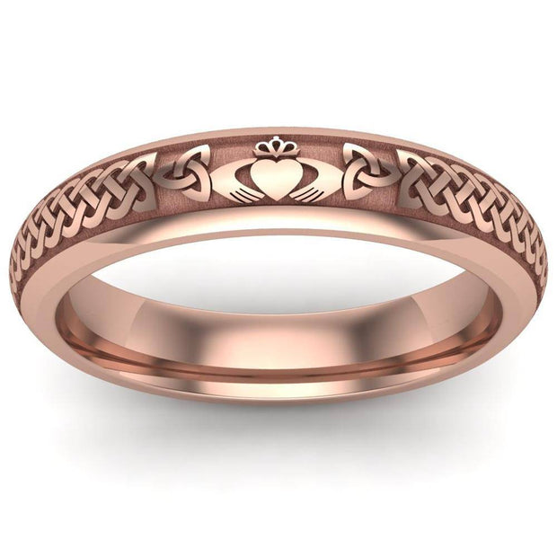 Claddagh Wedding Ring UCL1-14R4M - 14K Rose Gold - Uctuk