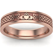 Claddagh Wedding Ring UCL1-14R5MFLAT - 14K Rose Gold - Uctuk