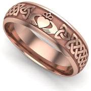 Claddagh Wedding Ring UCL1-14R6LIGHT - 14K Rose Gold LIGHT WEIGHT - Uctuk