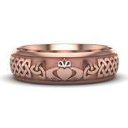 Claddagh Wedding Ring UCL1-14R6LIGHT - 14K Rose Gold LIGHT WEIGHT - Uctuk