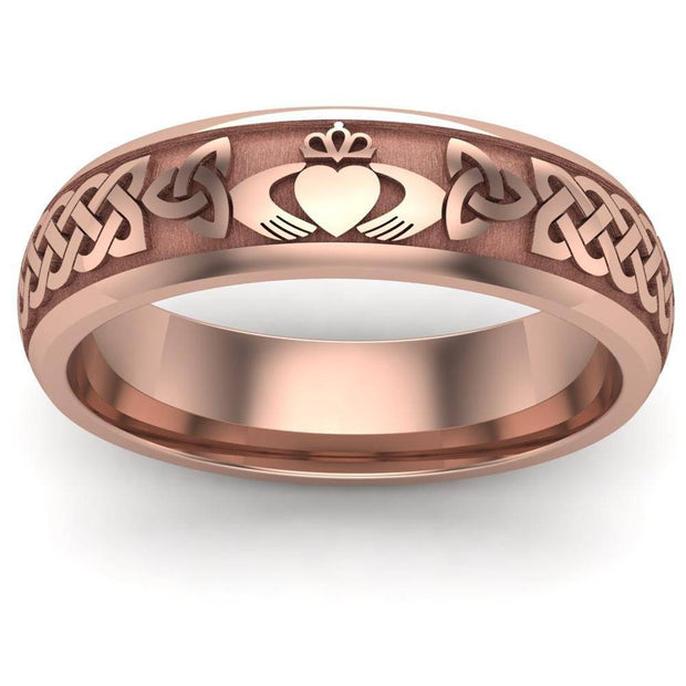 Claddagh Wedding Ring UCL1-14R6M - 14K Rose Gold - Uctuk