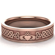 Claddagh Wedding Ring UCL1-14R6MFLAT - 14K Rose Gold - Uctuk