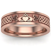 Claddagh Wedding Ring UCL1-14R6MFLAT - 14K Rose Gold - Uctuk