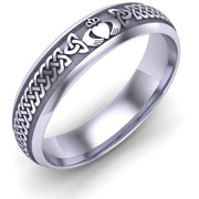 Claddagh Wedding Ring UCL1-14W5LIGHT - 14K White Gold LIGHT WEIGHT - Uctuk