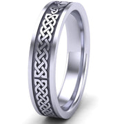 Claddagh Wedding Ring UCL1-14W5MFLAT - 14K White Gold - Uctuk